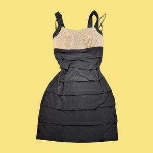 Y2K Era Black and Gold Women's Dress